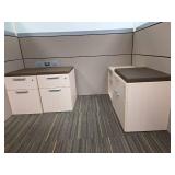 Contents of Cubical, (2) Filing Cabinets, and Long Filing Cabinet with Shelving