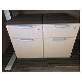 Contents of Cubicle, Height Adjustable Desk, Storage Filing Cabinet, (2) Small Filing Cabinets