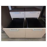 Contents of Cubicle, Height Adjustable Desk, Storage Filing Cabinet, (2) Small Filing Cabinets