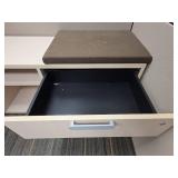 Contents of Cubicle, Height Adjustable Desk, Storage Filing Cabinet, (2) Small Filing Cabinets