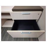 Contents of Cubicle, Height Adjustable Desk, Storage Filing Cabinet, (2) Small Filing Cabinets