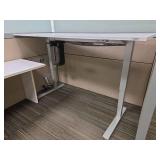 Contents of Cubicle, Adjustable Desk, L Shaped Desk, Storage Filing Cabinet, (2) Small Filing Cabinets