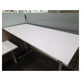 Contents of Cubicle, Adjustable Desk, L Shaped Desk, Storage Filing Cabinet, (2) Small Filing Cabinets