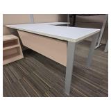 Contents of Cubicle, Adjustable Desk, L Shaped Desk, Storage Filing Cabinet, (2) Small Filing Cabinets