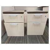 Contents of Cubicle, Adjustable Desk, L Shaped Desk, Storage Filing Cabinet, (2) Small Filing Cabinets