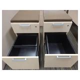 Contents of Cubicle, Adjustable Desk, L Shaped Desk, Storage Filing Cabinet, (2) Small Filing Cabinets