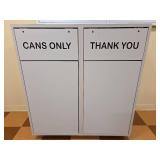 Commercial Dual Recycling and Trash Cabinet with Bins