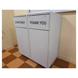 Commercial Dual Recycling and Trash Cabinet with Bins