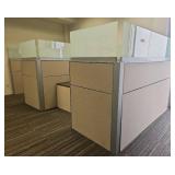 Modern Office Cubicle Set with Privacy Panels