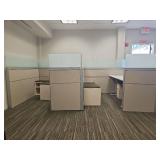 Modern Office Cubicle Set with Privacy Panels