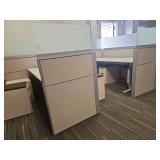 Modern Office Cubicle Set with Privacy Panels