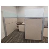 Modern Office Cubicle Set with Privacy Panels
