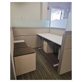 Modern Office Cubicle Set with Privacy Panels