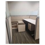 Modern Office Cubicle Set with Privacy Panels