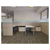 Modern Office Cubicle System with Privacy Panels