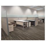 Modern Office Cubicle Workstation Set