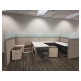 Modern Office Cubicle Workstation Set