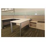 Modern L-Shaped Office Desk with Storage