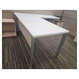 Modern L-Shaped Office Desk with Filing Cabinets