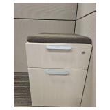 Modern L-Shaped Office Desk with Filing Cabinets
