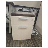 Modern L-Shaped Office Desk with Filing Cabinets