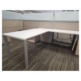 Modern L-Shaped Office Desk with Filing Cabinets