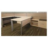 Modern L-Shaped Office Desk with Storage