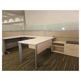 Modern L-Shaped Office Desk with Storage