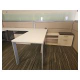 Modern L-Shaped Office Desk with Storage