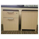 (2) Modern 2-Drawer Mobile File Cabinet with Cushion Top