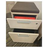(2) Modern 2-Drawer Mobile File Cabinet with Cushion Top