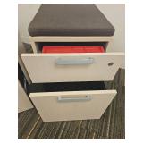 (2) Modern 2-Drawer Mobile File Cabinet with Cushion Top
