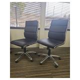 (2) Modern Black Office Chairs