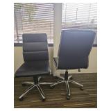 (2) Modern Black Office Chairs