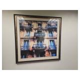 Modern Office Conference Room Set with Artwork, Blinds, Ceiling Tiles, Chair.