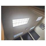 Modern Office Conference Room Set with Artwork, Blinds, Ceiling Tiles, Chair.