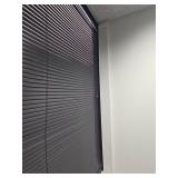 Modern Office Conference Room Set with Artwork, Blinds, Ceiling Tiles, Chair.