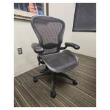 Modern Office Conference Room Set with Artwork, Blinds, Ceiling Tiles, Chair.