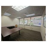 Executive U-Shaped Office Desk with Storage, Steelcase Chair, Blinds