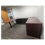 Executive U-Shaped Office Desk with Storage, Steelcase Chair, Blinds