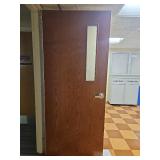 Commercial Wood Door with Window and Arrow Lock