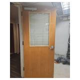 Commercial Wood Door with Window and Blinds