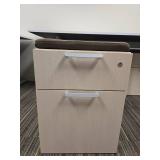 Standing Modern 5.10ft White Table and 3 Office File Cabinets with Cushioned Top