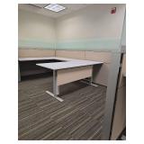 Modern Humanscale Office Cubicle Set W/ Modern Rising/ Standing White Desk