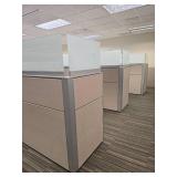Humanscale Height-Adjustable Office Workstation 3 - Cubicle Set With 3 Filing Credenzas