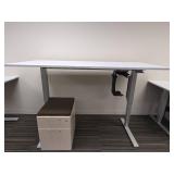 Humanscale  Height-Adjustable Desk with Cushioned File Cabinet