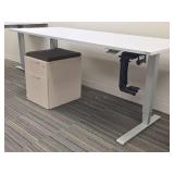 Humanscale  Height-Adjustable Desk with Cushioned File Cabinet