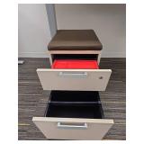 Humanscale Height-Adjustable Desk with Cushioned File Cabinet