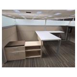 Office Cubicle System - Suite and 5 Cubicles with Credenzas and Humanscale Raising Desks