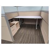 Office Cubicle System - Suite and 5 Cubicles with Credenzas and Humanscale Raising Desks